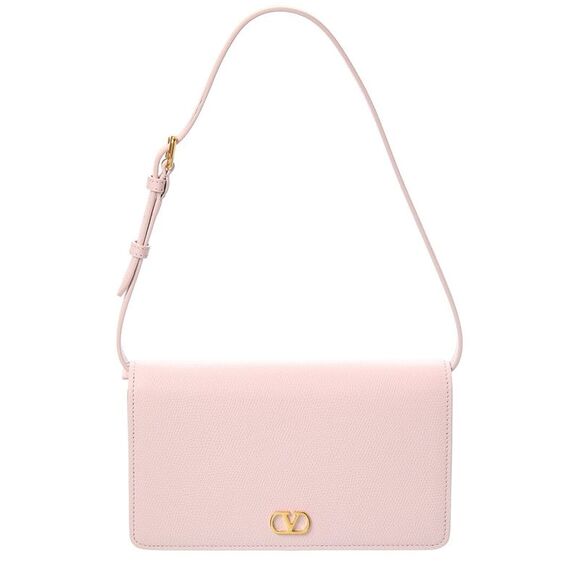 Valentino Vlogo Signature Mini Leather Shoulder Bag Pink